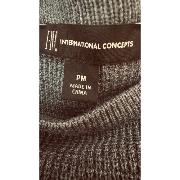 NWT I.N.C Petite Small Blue/Gray Knit Sweater Silver Side Zippers - Picture 4 of 16